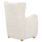Thornton Faux Fur Upholstered Wingback Lounge Accent Chair Ivory