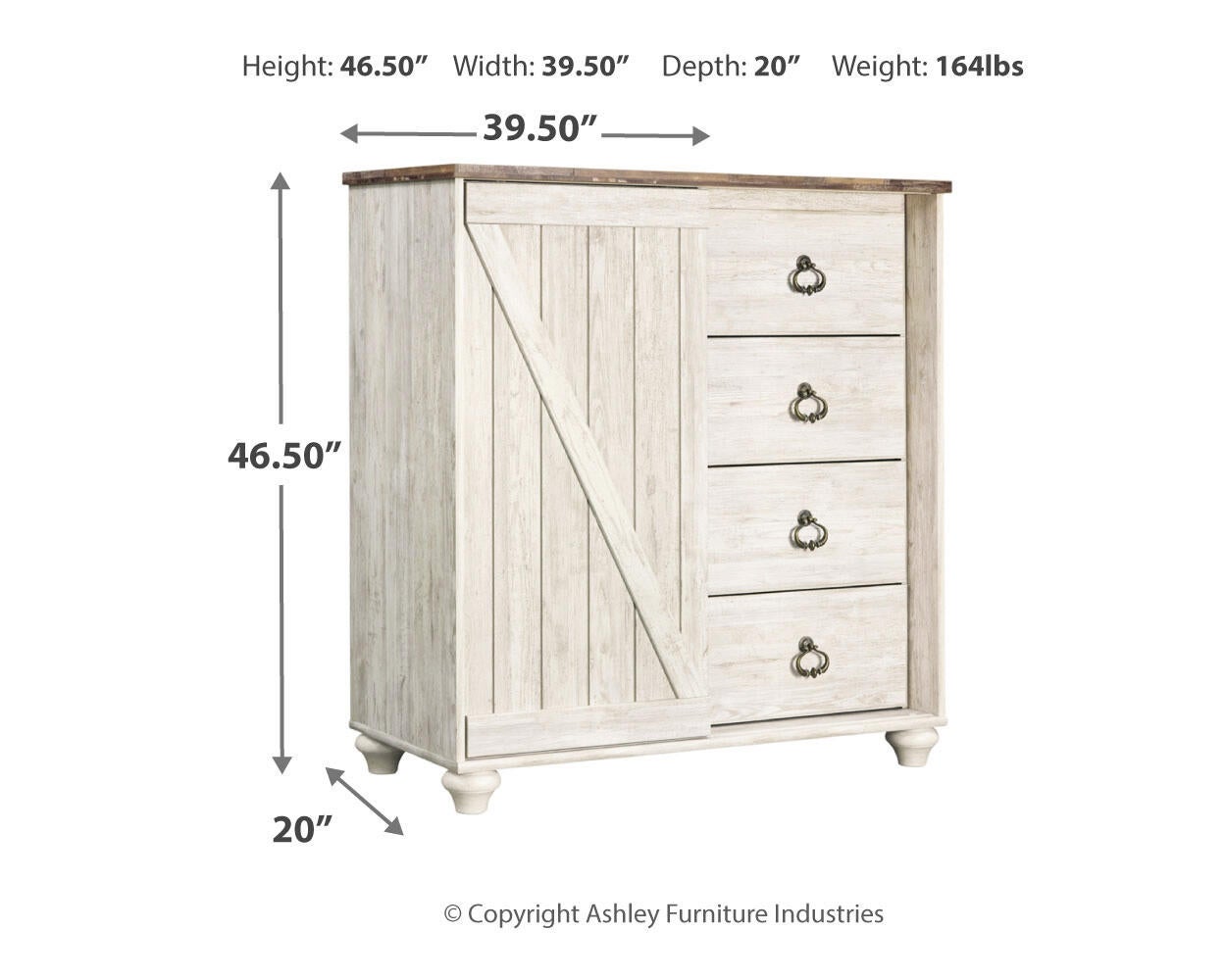 Willowton Dressing Chest - Discount Furniture Connection