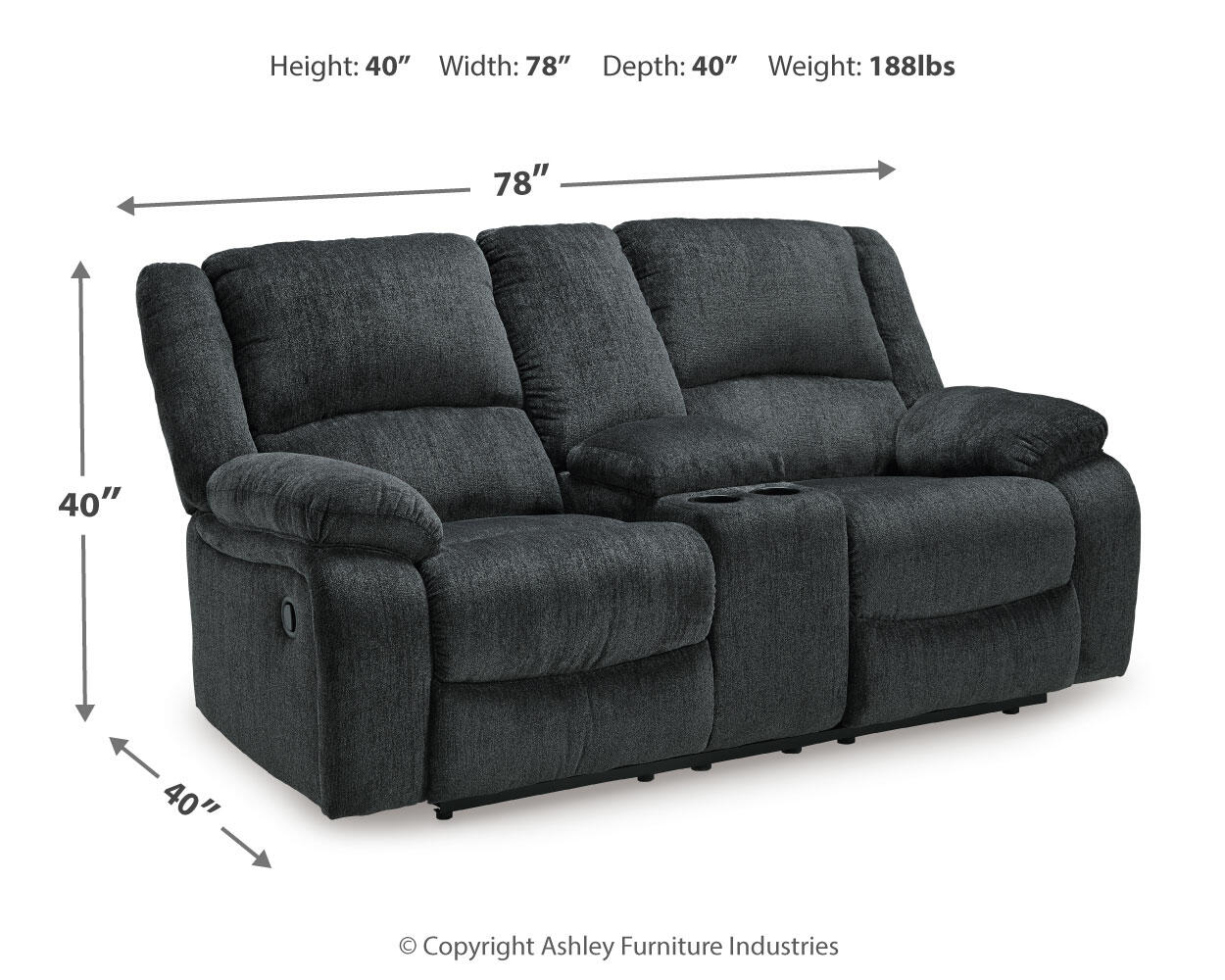 Draycoll DBL Rec Loveseat w/Console - Discount Furniture Connection