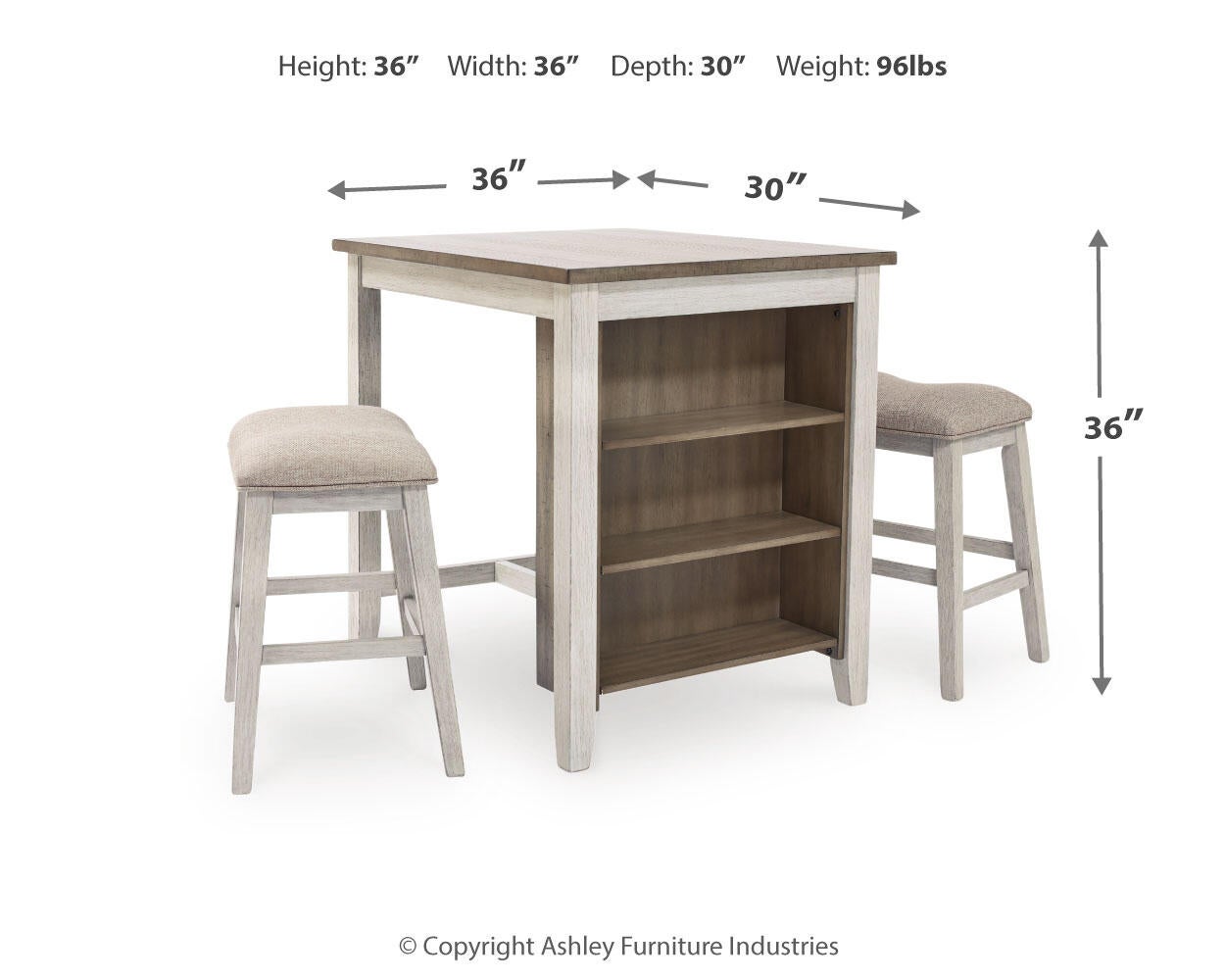Skempton RECT DRM Counter TBL Set(3/CN) - Discount Furniture Connection
