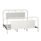 King Metal Bed - Antique White