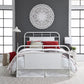 King Metal Bed - Antique White