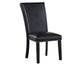 Artemis 5-Piece 70″ Rect Gray Marble Table, Black Finish w/4 Black Vegan Leather Chairs