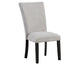 Artemis 5 Piece 70″ Rect White Marble Table, Black Finish w/4 Gray Chenille Chairs