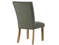 Artemis 70″ Rect White Marble Table, Tan Finish w/4 Green Velvet Chairs