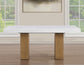 Artemis 5 Piece 70″ Rect White Marble Table, Tan Finish w/4 Beige Chenille Chairs