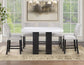 Artemis 5-piece 54″ Square White Marble Counter Table with 4 Gray Chenille Counter Chairs