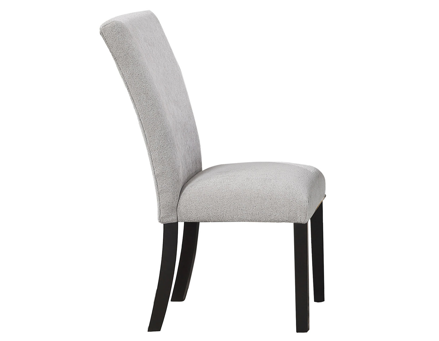 Artemis 5 Piece 70″ Rectangular Gray Marble Table, Black Finish with 4 Gray Chenille Chairs