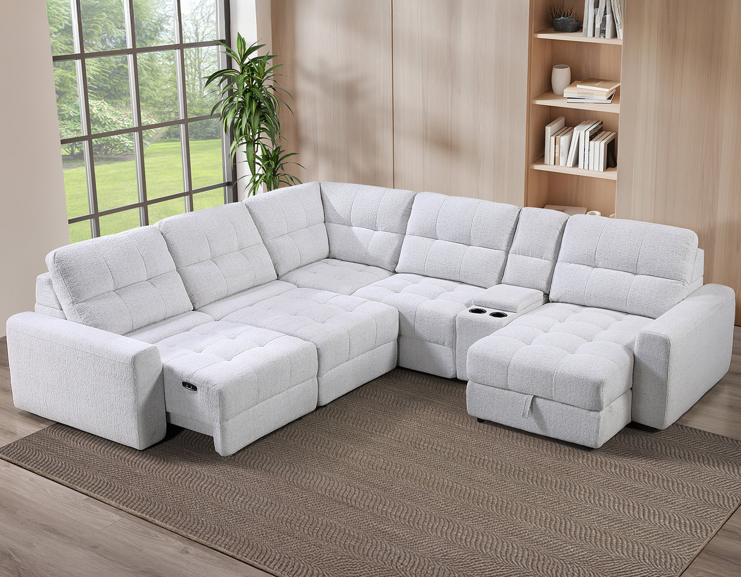 Snyder White 7-Piece Slider Sectional