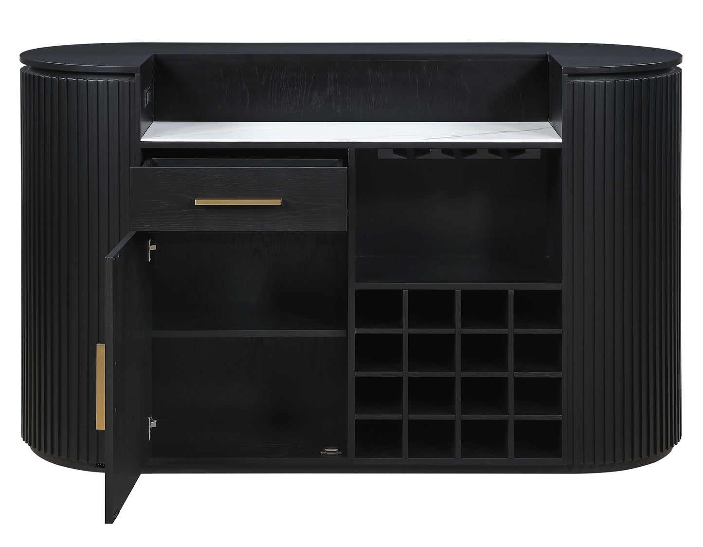 Colvin Reeded Bar, Black Finish