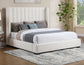 Pearson Queen Bed, Cream Velvet