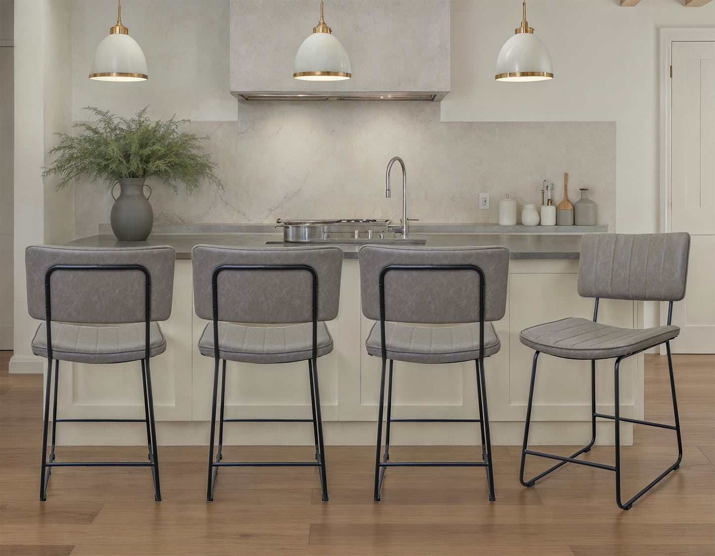 Tribeca 24″ Commercial Grade Counter Stool, Gray