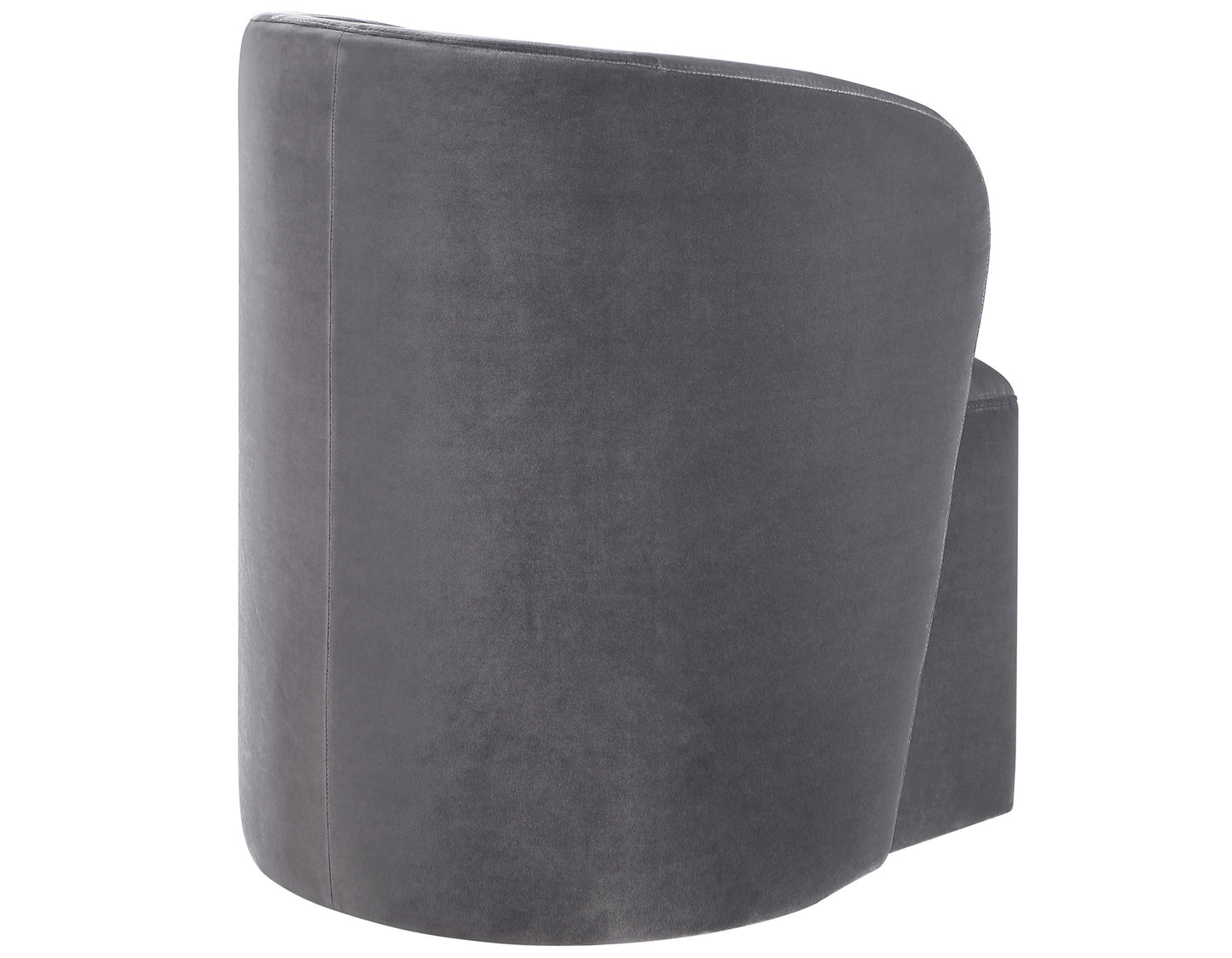 Annie Gray Velvet Barrel Chair w/Casters