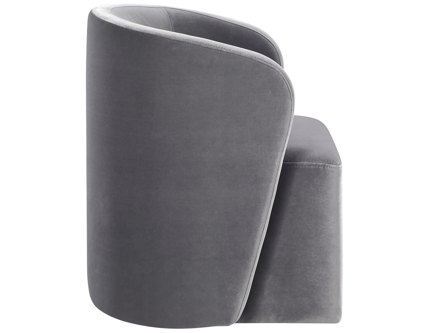 Annie Gray Velvet Barrel Chair w/Casters