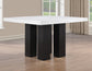 Artemis 54 inch Square
White Marble Top Counter Table, Black Finish