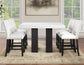 Artemis 5-piece 54″ Square White Marble Counter Table with 4 Artemis White Vegan Leather Counter Chairs