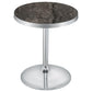 Cazen Round Faux Marble Top Pedestal Side Table Grey