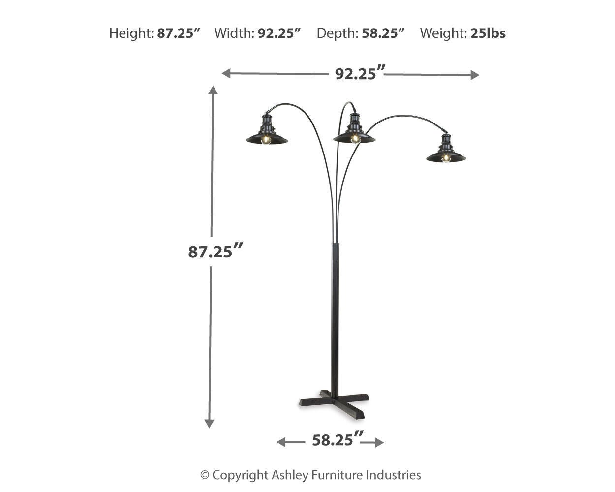 Sheriel Metal Arc Lamp (1/CN) - Discount Furniture Connection