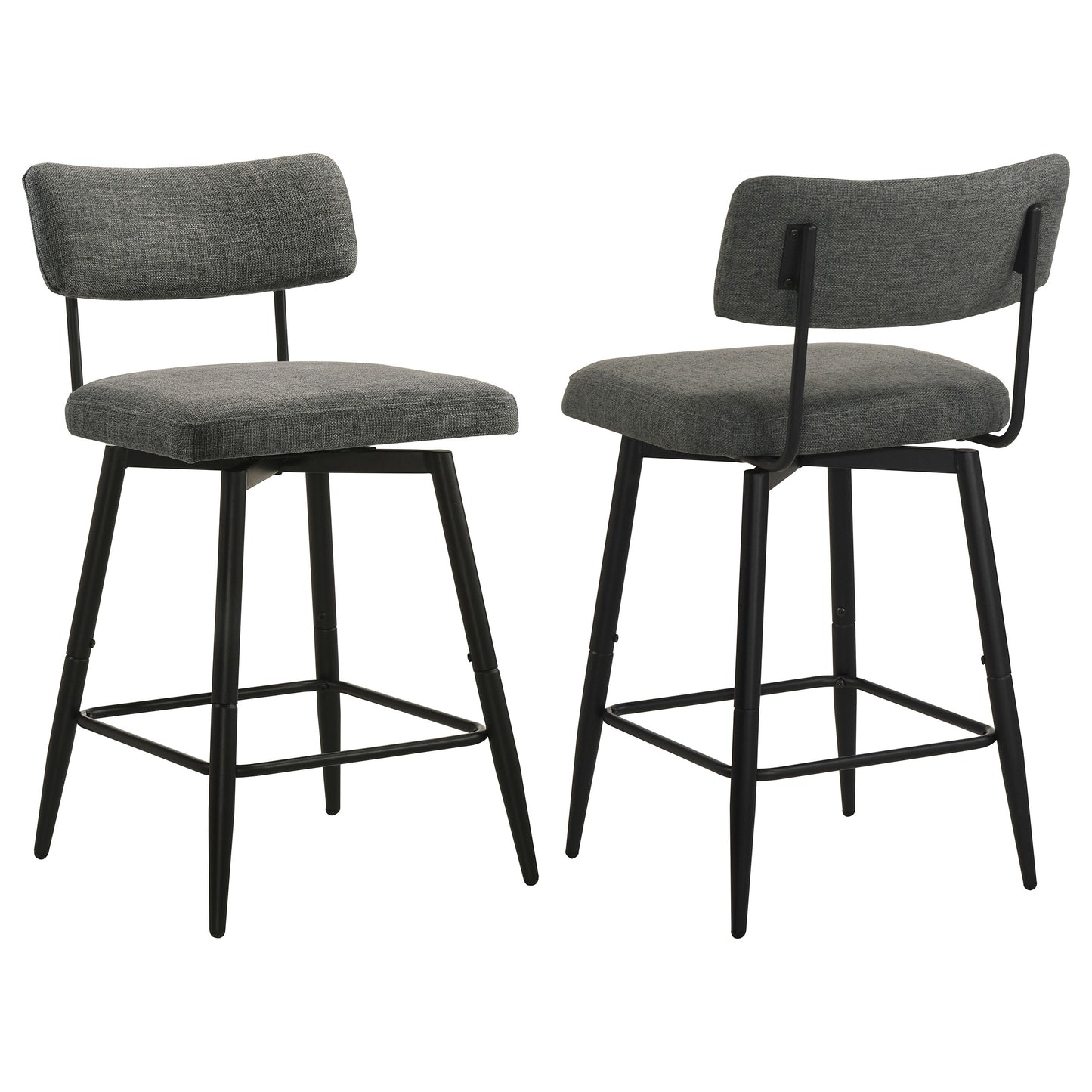 Levine Fabric Upholstered Swivel Counter Chair Grey (Set of 2)