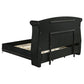 Barzini Upholstered Eastern King Wingback Bed Black - Discount Furniture Connection