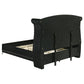 Barzini Upholstered Queen Wingback Bed Black - Discount Furniture Connection