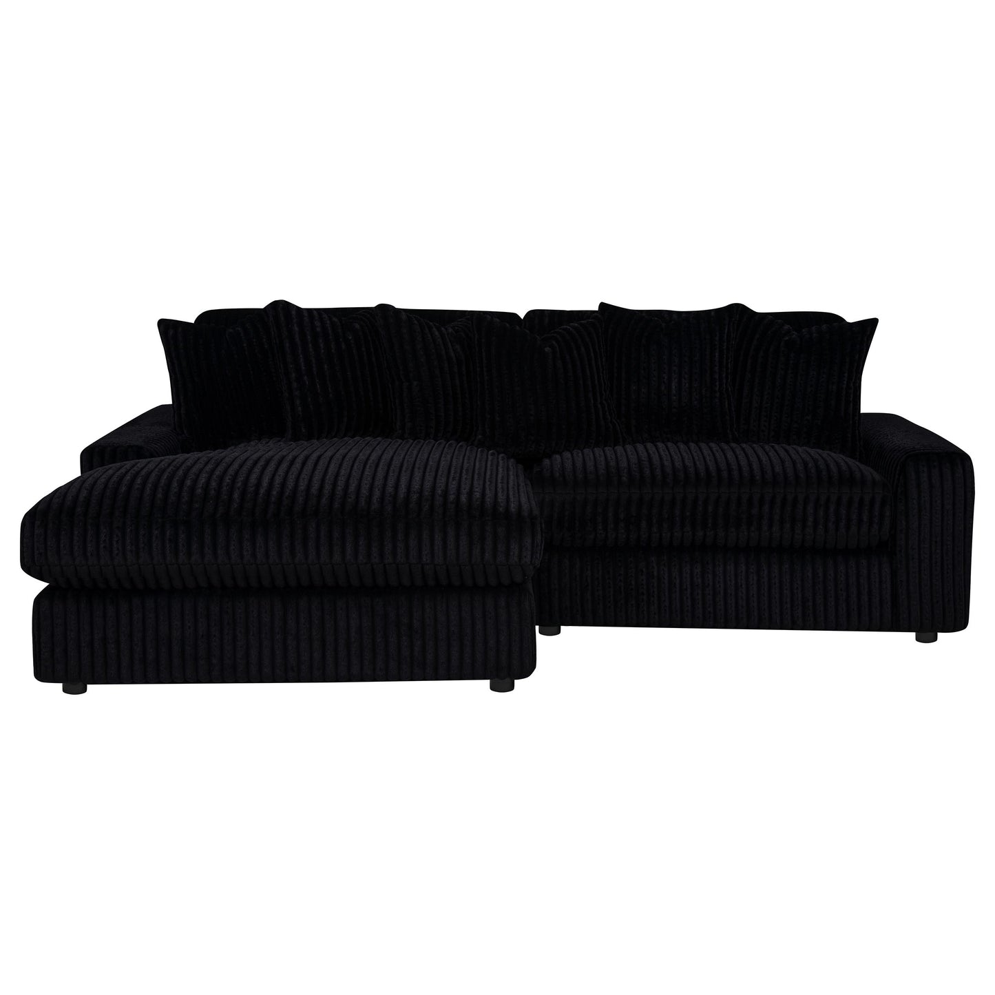Blaine Upholstered Reversible Chaise Sectional Sofa Black