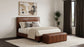 Farrell Eastern King Leatherette Upholstered Panel Bed Brown