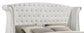 Barzini Upholstered Queen Wingback Bed White - Discount Furniture Connection