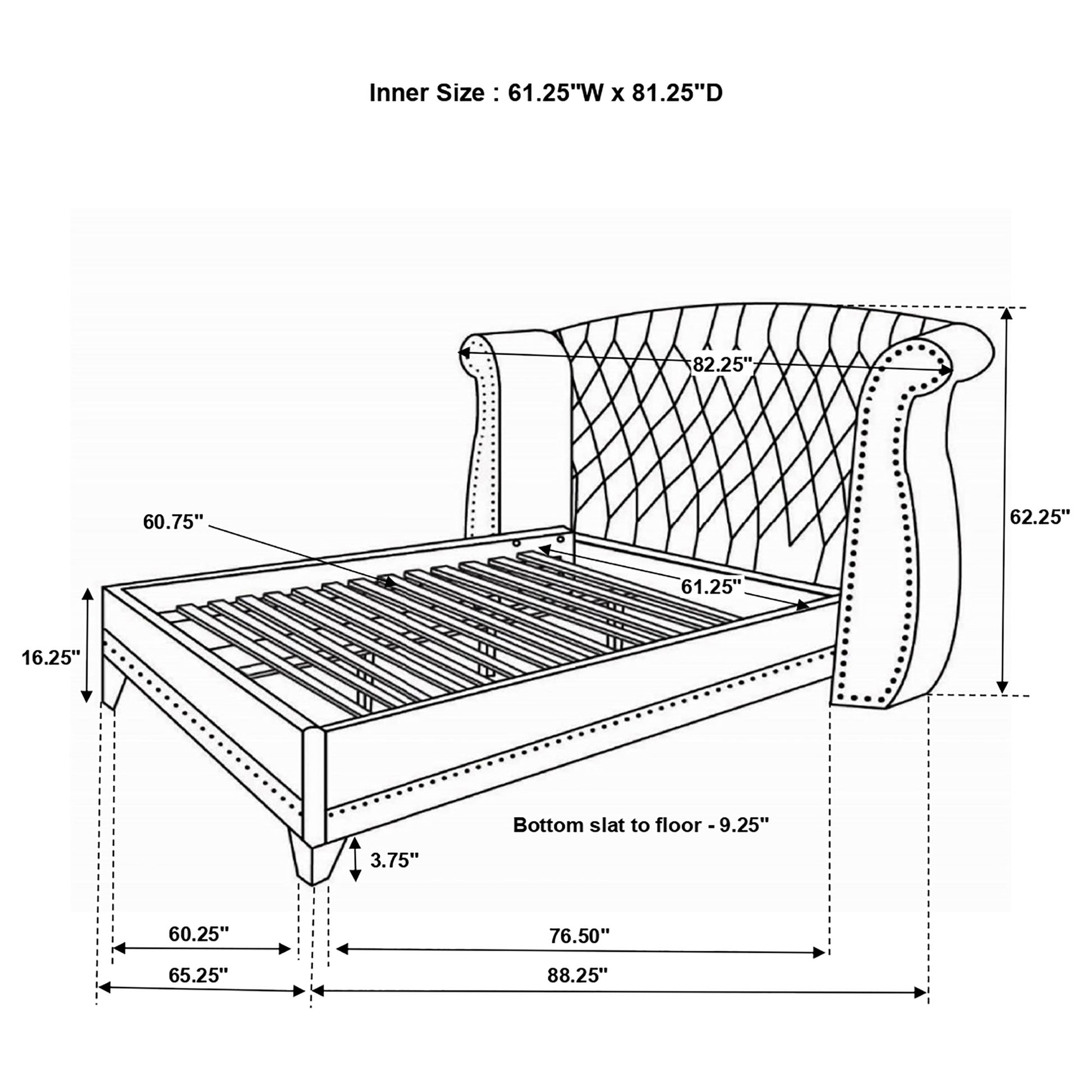 Barzini Upholstered Queen Wingback Bed White - Discount Furniture Connection