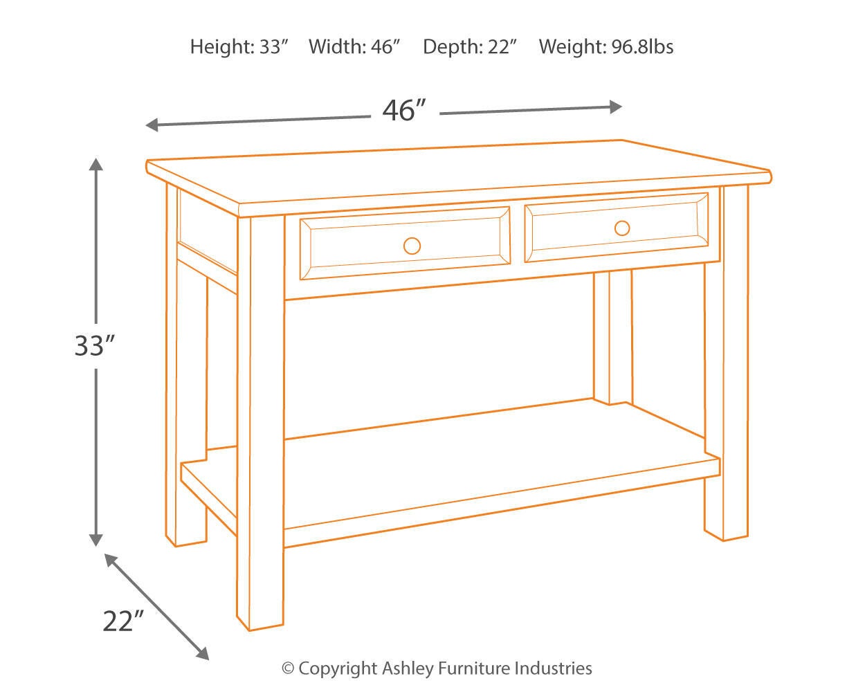 Tyler Creek Sofa Table - Discount Furniture Connection