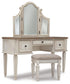 Realyn Vanity/Mirror/Stool (3/CN) - Discount Furniture Connection