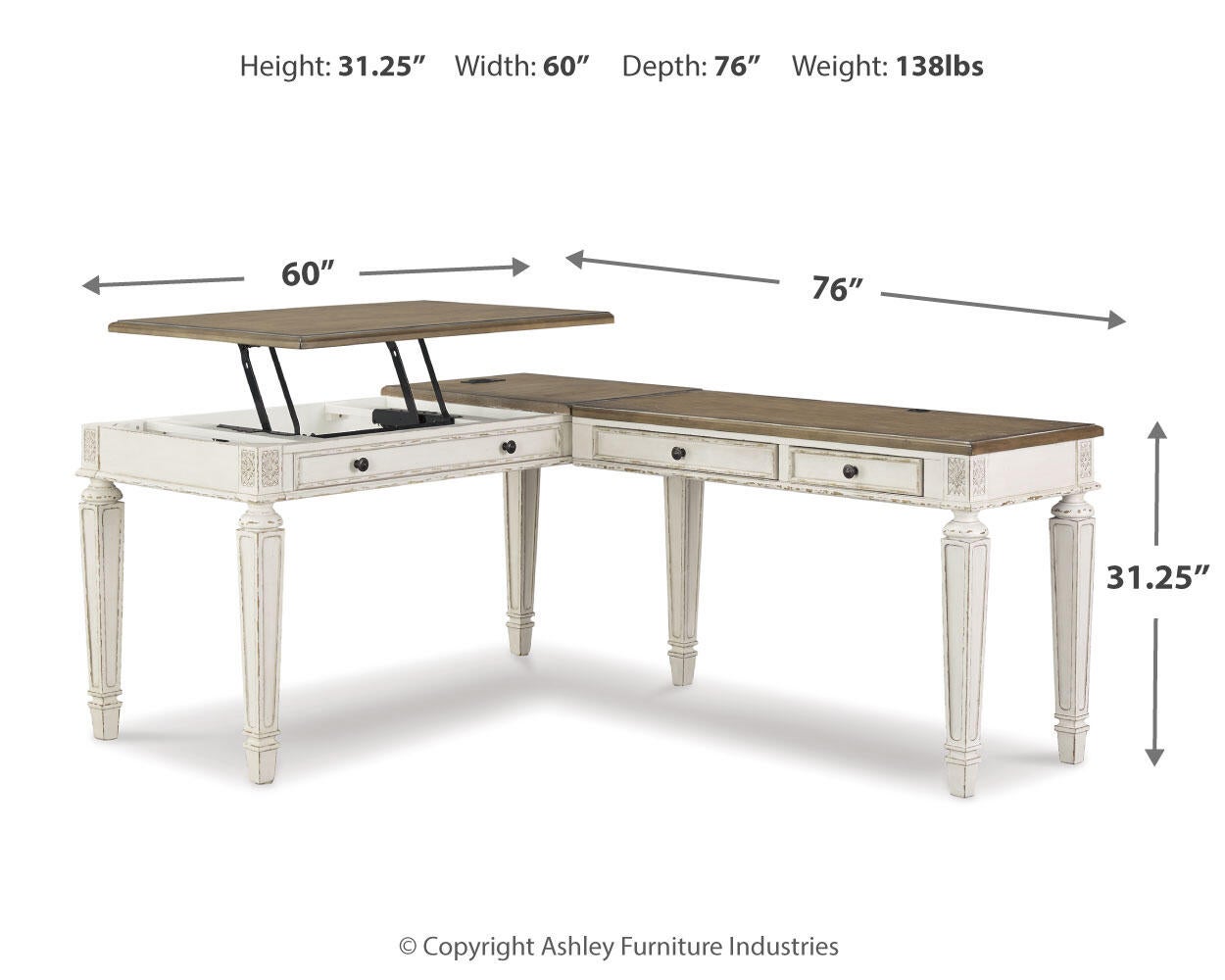 Realyn 2-Piece Home Office Desk - Discount Furniture Connection