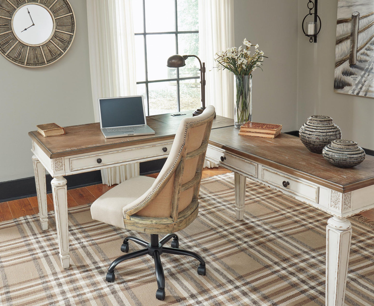 Realyn 2-Piece Home Office Desk - Discount Furniture Connection
