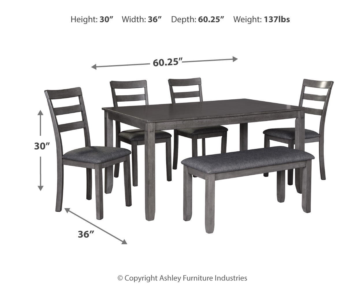 Bridson RECT DRM Table Set (6/CN) - Discount Furniture Connection