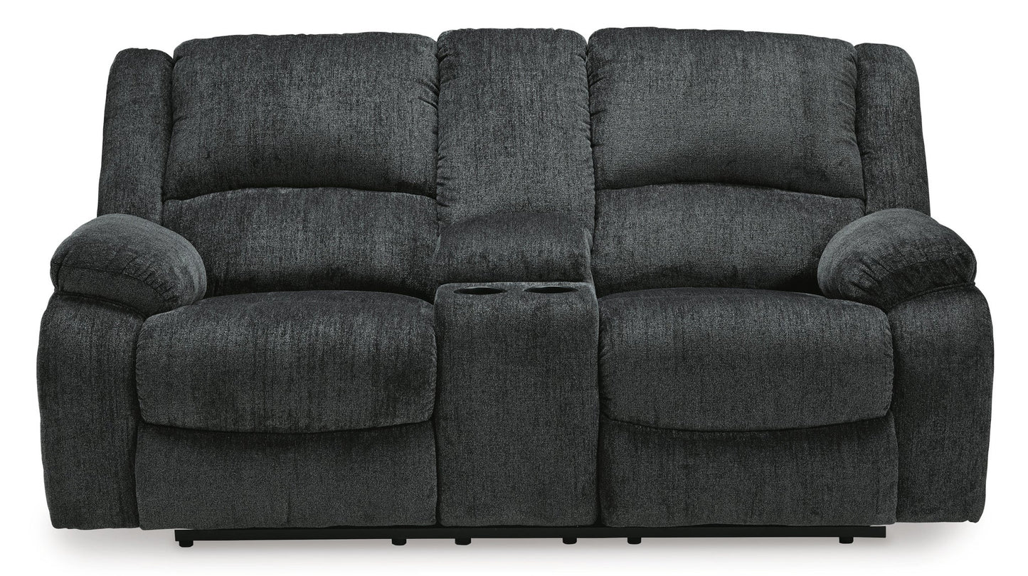 Draycoll DBL REC PWR Loveseat w/Console - Discount Furniture Connection