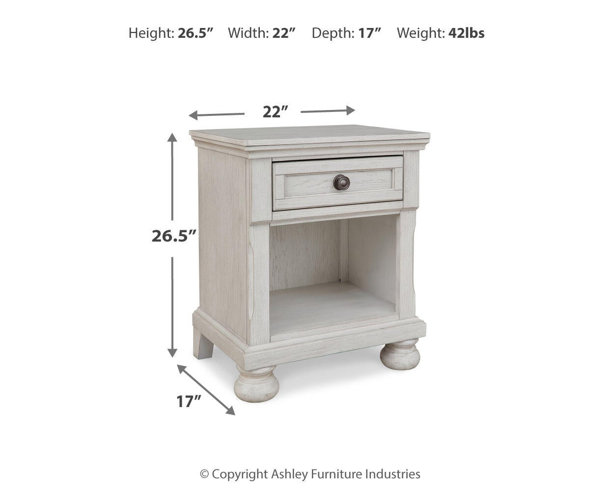 Robbinsdale One Drawer Night Stand - Discount Furniture Connection