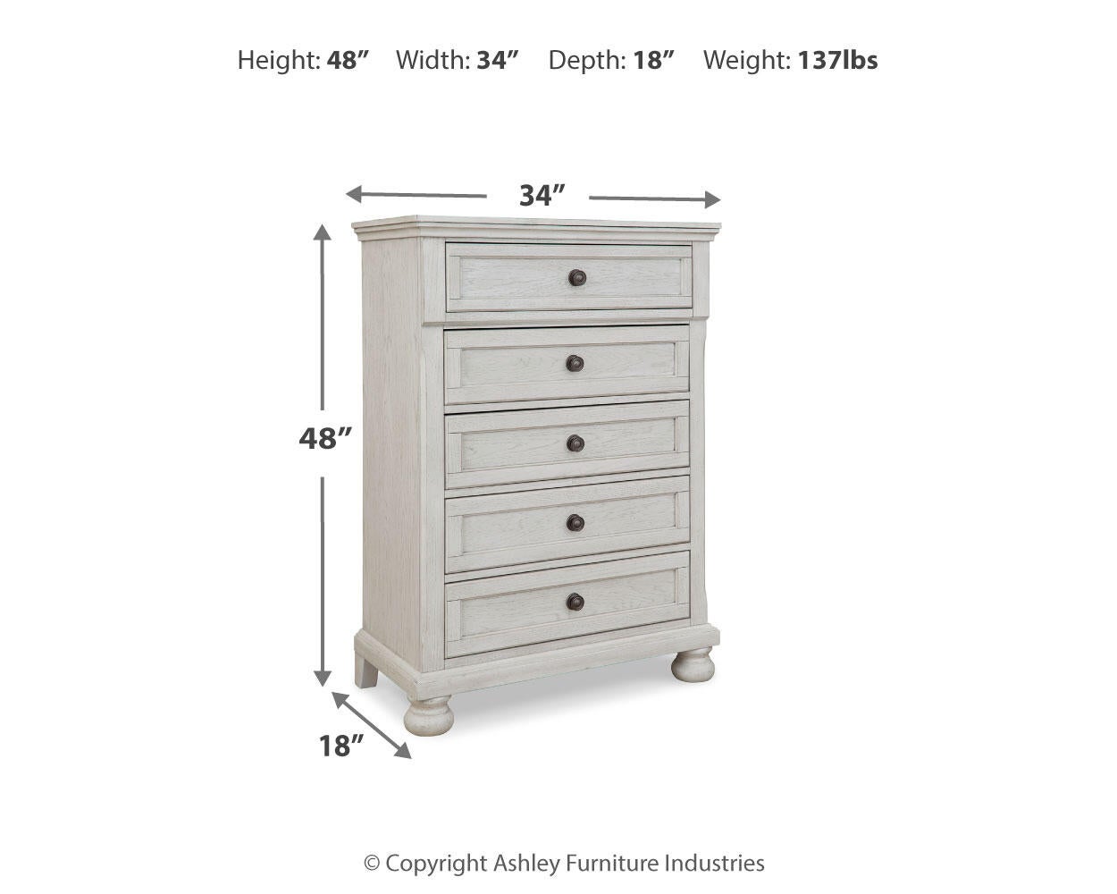 Robbinsdale Five Drawer Chest - Discount Furniture Connection