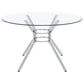 Steele 48-inch Round Glass Top Dining Table Chrome