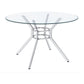 Steele 48-inch Round Glass Top Dining Table Chrome