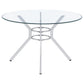 Steele 48-inch Round Glass Top Dining Table Chrome