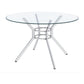 Steele 48-inch Round Glass Top Dining Table Chrome