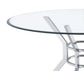 Steele 48-inch Round Glass Top Dining Table Chrome
