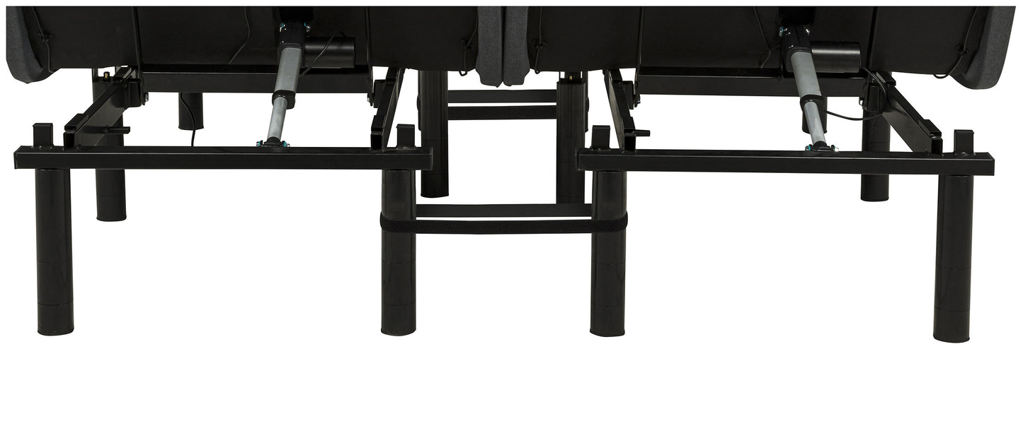 Weston Split Eastern King Massage Adjustable Bed Base in Black and Grey