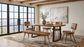 Misty Leather Upholstered Dining Bench Antique Camel - Discount Furniture Connection