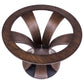 Naser 48-inch Round Glass Top Dining Table Dark Walnut