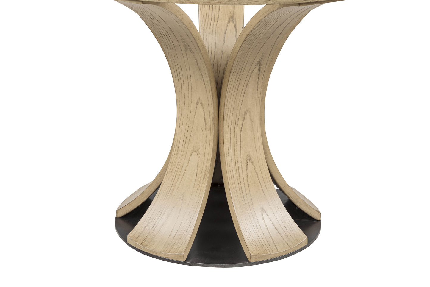Naser 48-inch Round Glass Top Dining Table Light Oak
