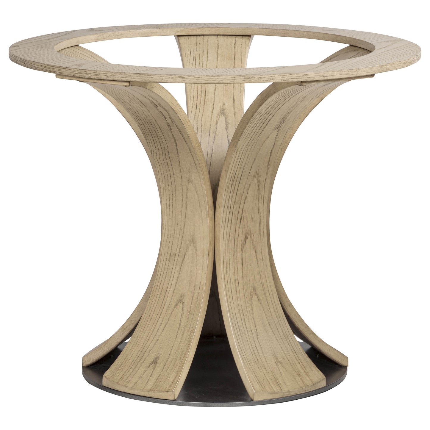 Naser 48-inch Round Glass Top Dining Table Light Oak