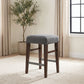 Naser Upholstered Counter Stool Grey and Dark Walnut (Set of 2)