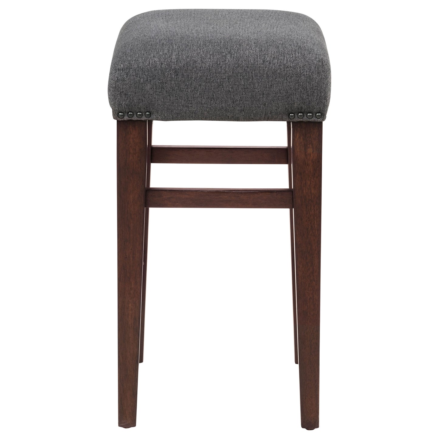 Naser Upholstered Counter Stool Grey and Dark Walnut (Set of 2)
