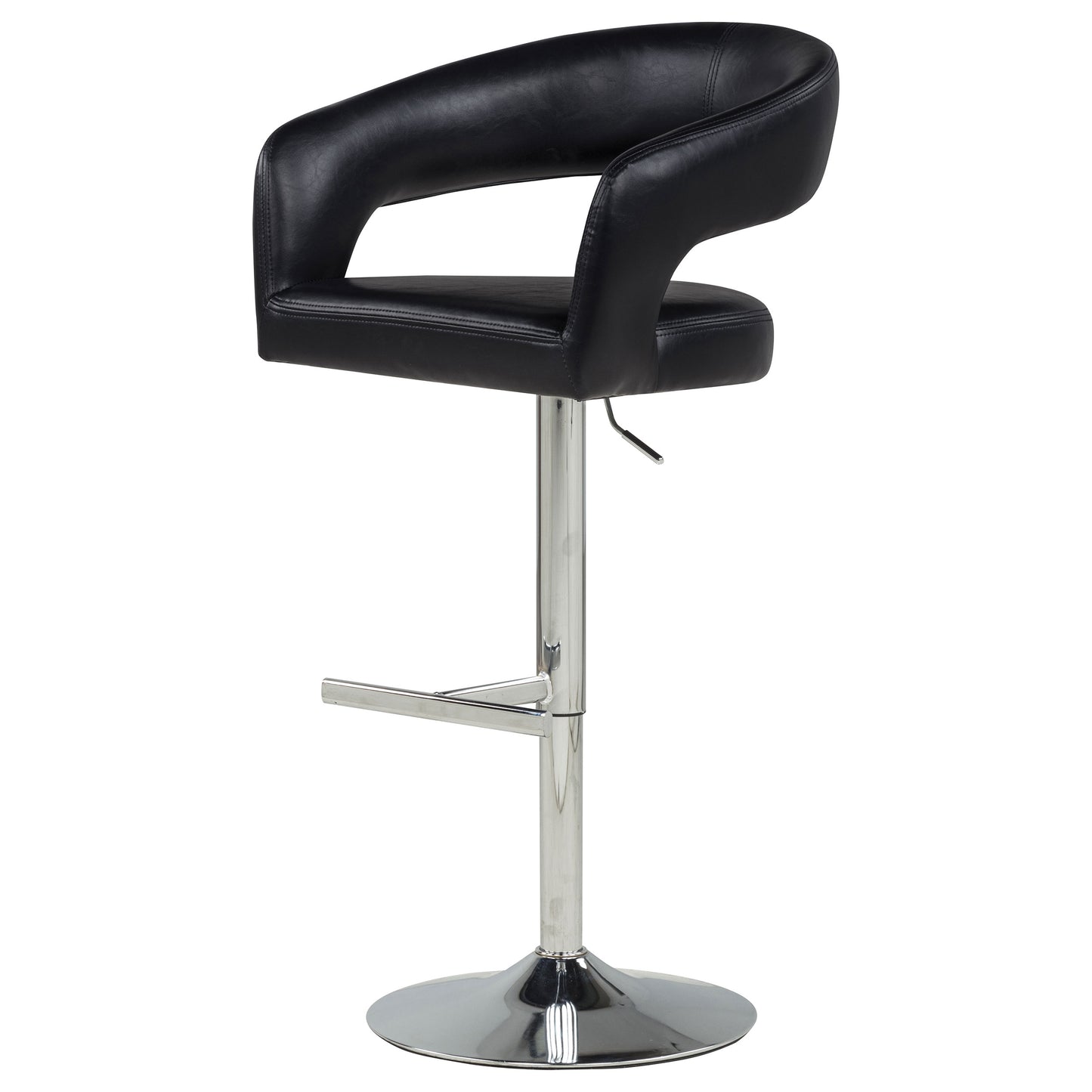 Travia Faux Leather Upholstered Adjustable Bar Stool Black